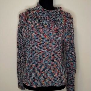 Alfred Dunner multicolored cowl neck pullover sweater Sz PXL